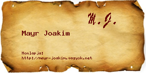 Mayr Joakim névjegykártya